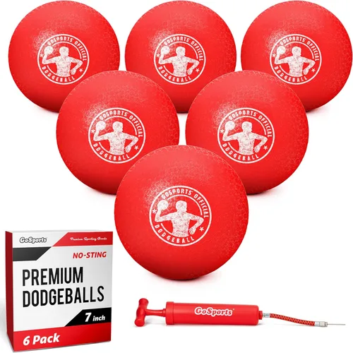 Miniatura 9 de GoSports Inflatable Dodgeballs - Choose 5 Inch or 7 Inch No Sting Balls - Set of 6 Includes Ball Pump & Mesh Bag Paquete de 6 bolas de 5