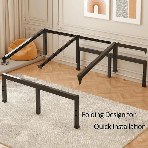 Miniatura 6 de FUIOBYVV Marcos de Cama Individual, Marco de Cama de Plataforma de Metal Resistente de 18 Pulgadas Tamaño Individual Soporta Hasta 3500 Libras, No