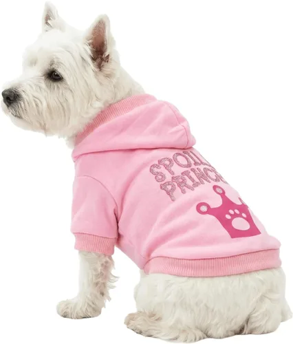 Miniatura 9 de Camisas rosas para perras, ropa para cachorros, sudadera con capucha para mujer, sudadera con corona de princesa para mascotas, camiseta para perros