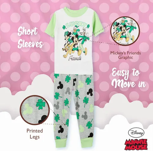 Miniatura 4 de Disney Boys Little Mickey Mouse 2-Piece Snug-fit Cotton Pajamas Set
