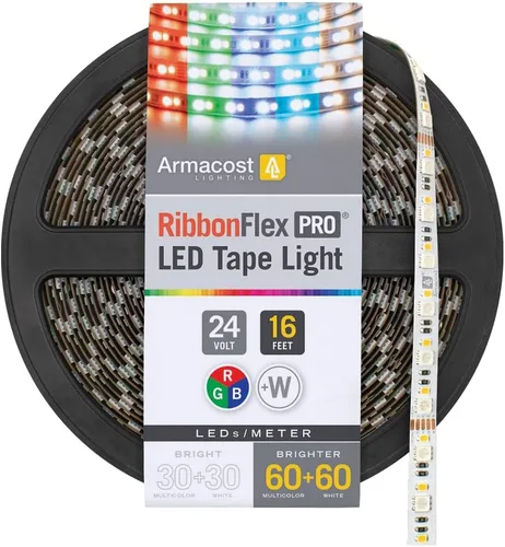 Miniatura 8 de Armacost Lighting RibbonFlex Pro - Cinta de luz LED multicolor y blanca de 60 + 60 LEDs/m, 8.2 pies (8.2 ft) (624210)