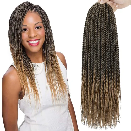 Miniatura 11 de Trenzas de Ganchillo Senegalesas Twist Cabello de Ganchillo 7 Paquetes Pre Enrollado Micro Trenzas Senegalesas Twist Cabello Trenzado Trenzas