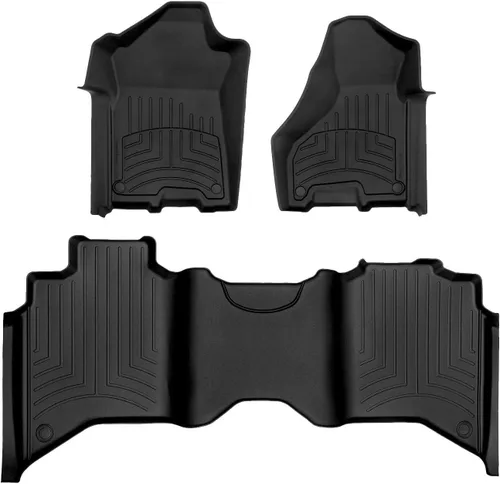 WeatherTech FloorLiner HP Alfombrillas de suelo de ajuste personalizado para camioneta Dodge Ram 2500/3500, Ram 2500/3500-1ª y 2ª fila Negro