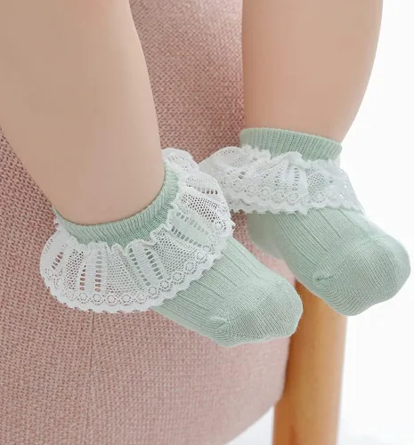 Miniatura 2 de QandSweet Calcetines de encaje para niñas recién nacidas para bebés y niños pequeños