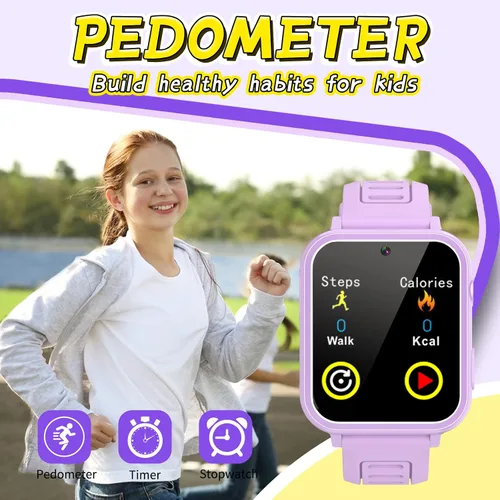 Miniatura 6 de Vakzovy Reloj inteligente para niños y niñas, reloj inteligente para niños de 4 a 12 años con 24 juegos, cámara HD, reproductor de música
