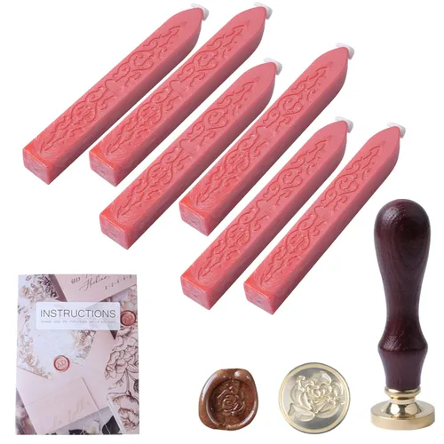 Miniatura 9 de Varillas de cera de sellado y sello para sello de cera, invitaciones de boda, sobres de tarjetas, correos de caracol, paquetes de vino, ideas