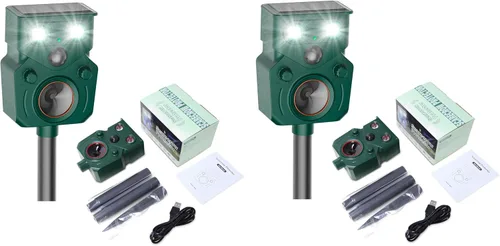 Repelente solar ultrasónico de animales para patio IP65, repelente de animales, sensor de movimiento ultrasónico para exteriores, sensor de