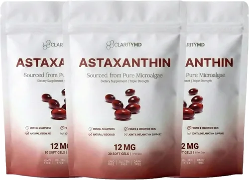 Miniatura 8 de Astaxantina Suplemento antioxidante de 12 mg – Fuente natural de microalgas – Softgel a base de lípidos para una mayor absorción – Apoyo cognitivo