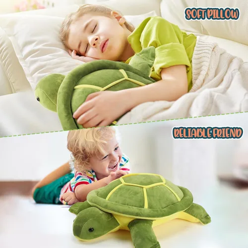 Miniatura 4 de Liliful Peluche de tortuga marina gigante, suave y grande, almohada de tortuga marina para niños y niñas, regalos para el día de la madre