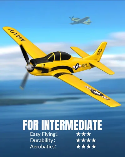 Miniatura 7 de VOLANTEXRC Avión RC para principiantes, 4CH Avión RC WWII T28 Trojan con Aileron, Avión RC de 2.4Ghz con control remoto con Xpilot Auto-recuperación