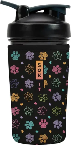 Miniatura 29 de Sok It BotlSok Botella Mezcladora de Proteínas con Funda Aislante de Neopreno (Floral Abstracto, Se Ajusta a Mezcladoras de 24oz)