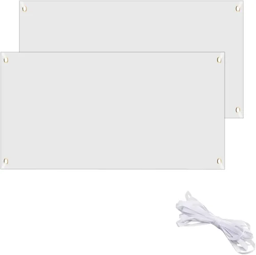 Miniatura 7 de 2 juegos de pancartas en blanco de poliéster pintables de 2 x 6 pies, carteles de poliéster con cuerda para colgar para decoración de interiores