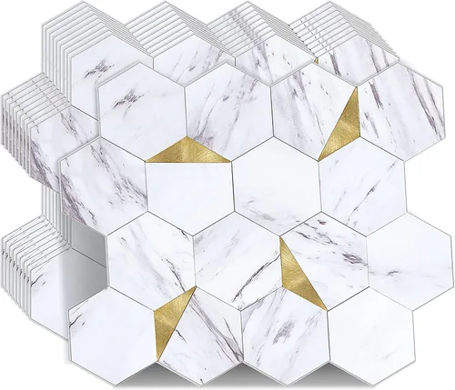 Miniatura 2 de Protector contra salpicaduras para cocina, protector contra salpicaduras hexagonales de alta calidad, azulejos sin costuras para baño