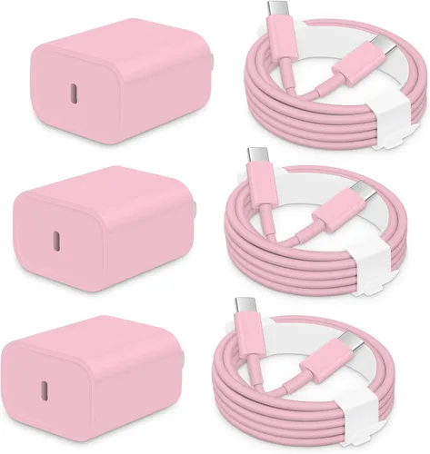 Miniatura 10 de AISNI Cargador para iPhone 17/16/15 de carga rápida, paquete de 3 bloques de carga USBC con cargador tipo C de 6 pies, cable de carga rápida