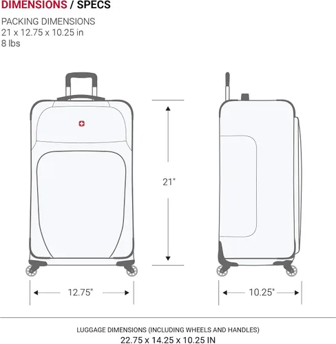 Miniatura 6 de SwissGear - Equipaje suave expandible Sion con ruedas, Borgoña