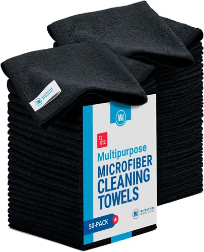 Miniatura 14 de Toallas de microfibra multiusos a granel de 12 x 12 pulgadas al por mayor, cantidad de caja (400 unidades) No se deshilacha Microfibra de alta