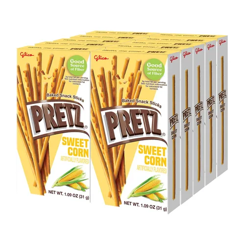 Glico Pretz maíz dulce, 1.09 oz (paquete de 10)
