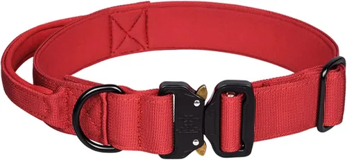 Miniatura 15 de Collar táctico para perro, collar ajustable de nailon para entrenamiento militar con mango de control y hebilla de metal pesado para perros medianos