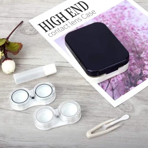 Miniatura 3 de ofone Estuche para lentes de contacto, paquete de dos fundas de viaje portátiles para lentes de contacto con herramienta removedora, pinzas