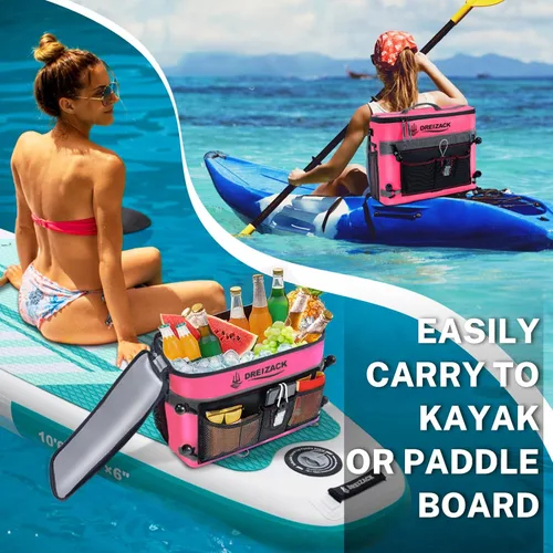 Miniatura 17 de Dreizack Enfriador de kayak detrás del asiento, enfriador impermeable para kayak, enfriador de tabla de remo, compatible con silla de césped, Verde