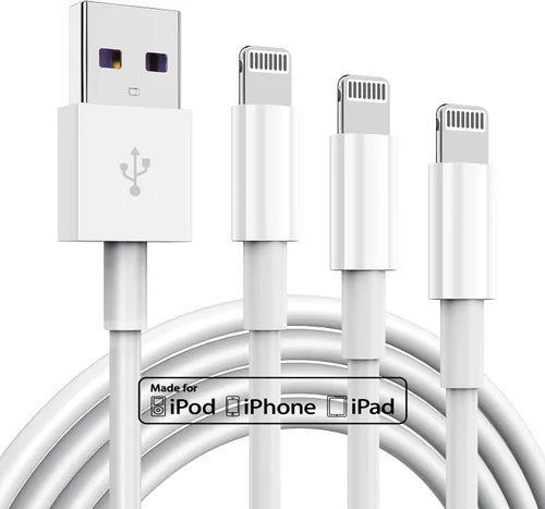 Miniatura 11 de TUMABER Paquete de 2 cables de carga para iPhone de 3 pies con certificación MFi de Apple, cable Lightning a USB de 3 pies, carga rápida de 2.4 A