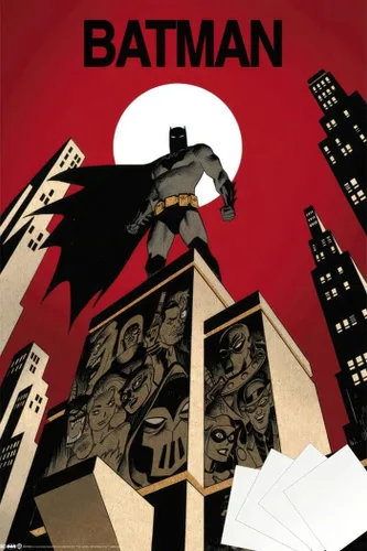Miniatura 9 de Batman - Póster de cómic (rascacielos y villanos) (tamaño: 24" x 36") (póster laminado)