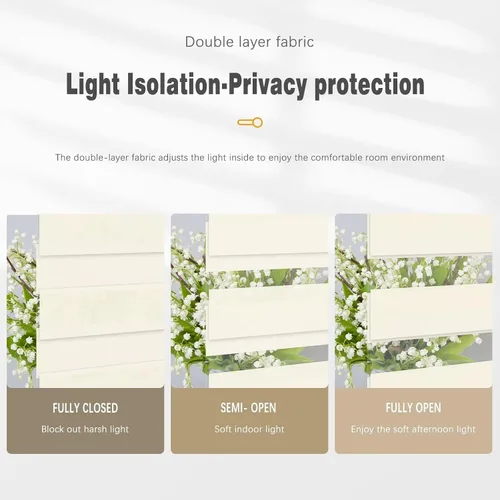 Miniatura 5 de Persianas de cebra Changshade para ventanas interiores con filtro de luz, persianas de cebra con cordón para puertas corredizas de vidrio