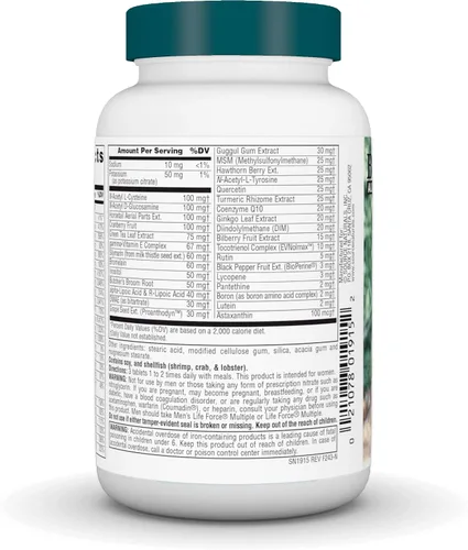 Miniatura 3 de Source Naturals Suplemento multivitamínico diario y multivitamínico para la salud inmune de las mujeres Life Force Multiple, 45 tabletas