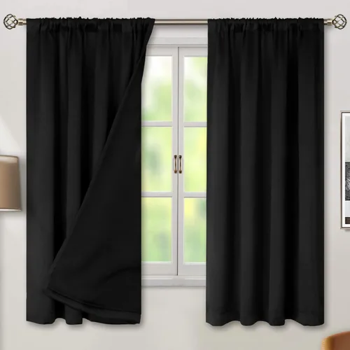 Miniatura 58 de BGment - Cortinas opacas para sala de estar de 63 pulgadas de largo, juego de 2 paneles, cortinas para oscurecer toda la habitación, cortinas