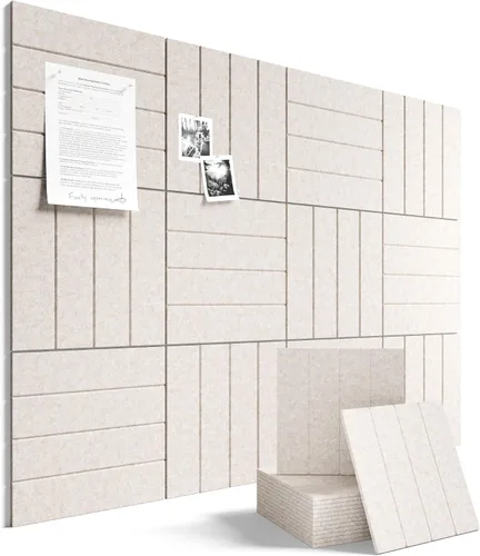Miniatura 10 de Tablero de anuncios de fieltro grande de 36 x 24 pulgadas, alternativa al tablero de corcho – Paquete de 6 con 40 pestañas adhesivas extraíbles