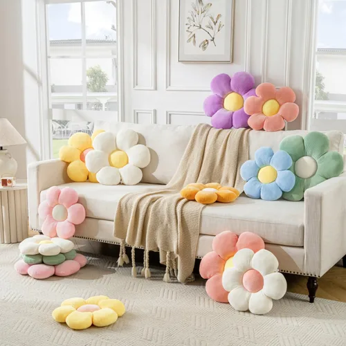 Miniatura 2 de Almohada de Flores, Linda Almohada Decorativa Cojín de Margaritas 15.75" Blanco Almohadas Decorativas para el Hogar para Cama, Sofá, Sillón