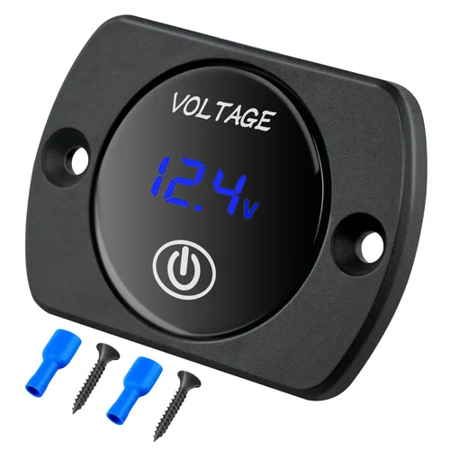 Miniatura 8 de Nilight Panel de voltímetro de pantalla digital LED DC12V Panel redondo digital impermeable VoltVolt Tester Gauge para barco, vehículo marino