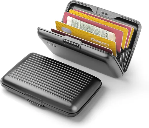 Miniatura 51 de ÖGON -DESIGNS- Portatarjetas de aluminio, protección RFID contra fraude y desmagnetización, billetera compacta, funda inteligente modelo STOCKHOLM V1