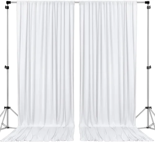 Miniatura 9 de AK TRADING CO. Cortinas de telón de fondo de poliéster IFR de 10 pies x 8 pies con bolsillos para varillas - Cortinas para decoración de ventana
