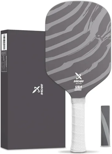 Miniatura 7 de Paleta de pickleball de fibra de carbono aprobada por USAPA - Raquetas de bola de pepinillo con núcleo de panal más gruesas, regalo con cubierta Rojo