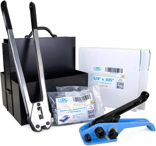 Miniatura 29 de IDL Packaging - PET-B-58-D Kit de flejado de poliéster de 5/8", estándar con dispensador - Todo lo que necesitas para atar un palet