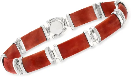 Miniatura 3 de Ross-Simons - Pulsera de buena fortuna de jade en plata de ley