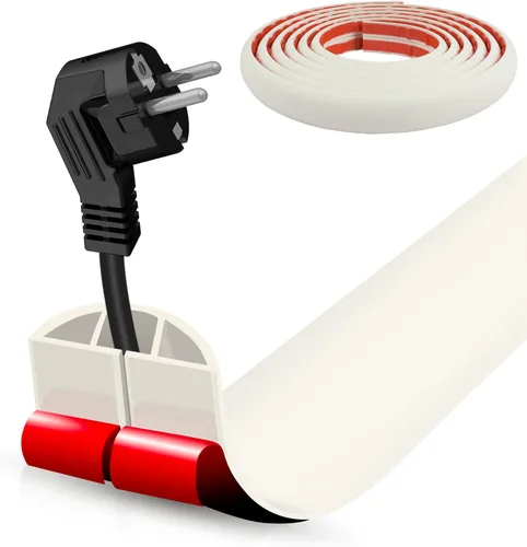Miniatura 30 de Cubierta autoadhesiva para cables de suelo, gestión de cables de 3.3 pies, protector de tira de extensión para cables, evita tropiezos de cables