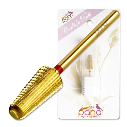 Miniatura 10 de PANA - Broca volcanita de carburo para uñas, de dos vías para zurdos y diestros – Rápida extracción del acrílico o gel duro – vástago de 3/32