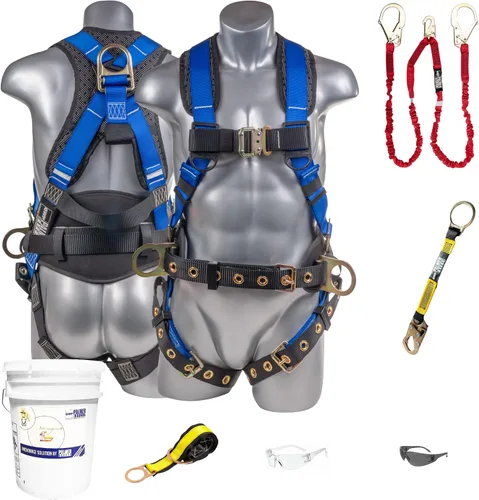Miniatura 18 de Palmer Safety Arnés de seguridad de protección contra caídas Hammerhead Series Kit de seguridad I Arnés Premium + Cordón + Kit de extensor de anillo