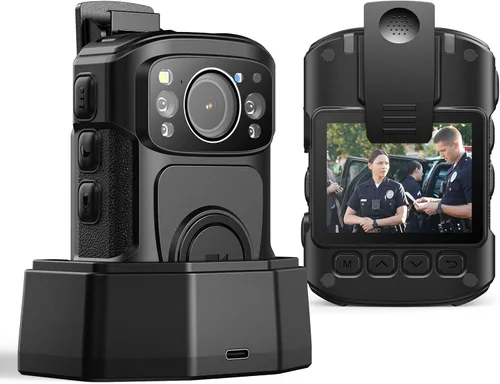Miniatura 9 de BOBLOV Cámara corporal B4K5 4K, 3400 mAh IP68 impermeable GPS Policía 128 GB Cámaras corporales para grabación de video de 11 horas (solo 1080P)
