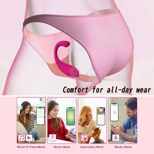 Miniatura 9 de Consolador vibrador de clítoris con aplicación de control remoto, vibrador portátil, juguetes sexuales para adultos, vibraciones para mujeres, braga