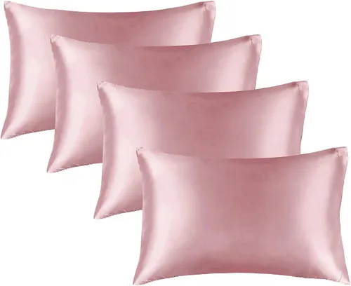 Miniatura 16 de Bedelite Funda de almohada de satén para el cuerpo, súper suave y refrescante, para el cabello y la piel, transpirable, sedosa y larga, 20 x 54 Rosa