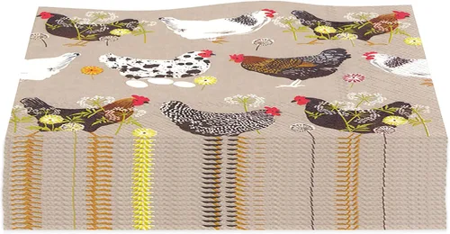 Miniatura 4 de Boston International Ideal Home Range - Servilletas de cóctel de papel de lino para gallinas, 20 unidades, 5 x 5