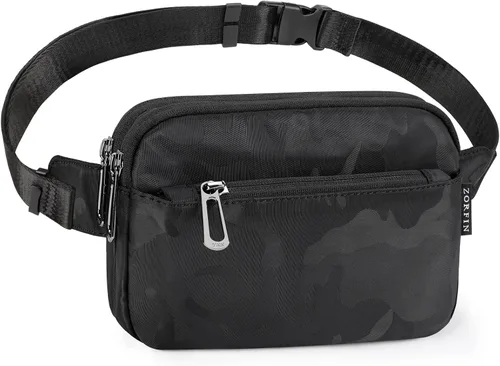 Miniatura 43 de ZORFIN Riñonera para mujeres y hombres, riñonera de moda con correa ajustable para exteriores, entrenamiento, viajes, casual, correr, senderismo