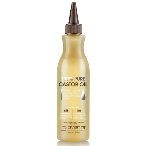 GIOVANNI Aceite de ricino suavizante, 100% puro, para todo tipo de cabello, nutre naturalmente la piel, hidrata el cabello y el cuero cabelludo,