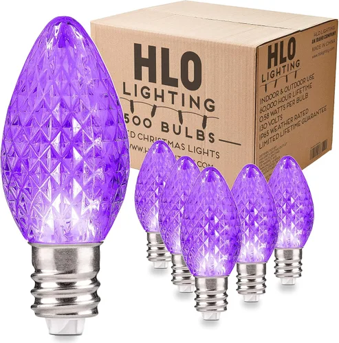 Miniatura 12 de Repuesto de focos de luz navideñas Holiday Lighting Outlet de ledes C7, grado comercial, 3 diodos (ledes) en cada foco, se adapta a los conectores