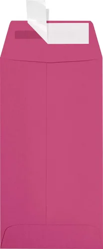 LUXPaper #7 Sobres para monedas, despegar y prensar, 3 1/2 pulgadas x 6 1/2 pulgadas, rosa magenta, texto de 80 libras, 500 unidades