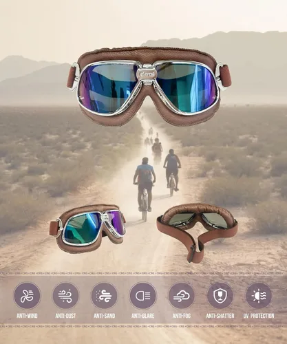 Miniatura 2 de CRG Sports goggle estilo vintage, aviador para motocicleta T11 - Clásico