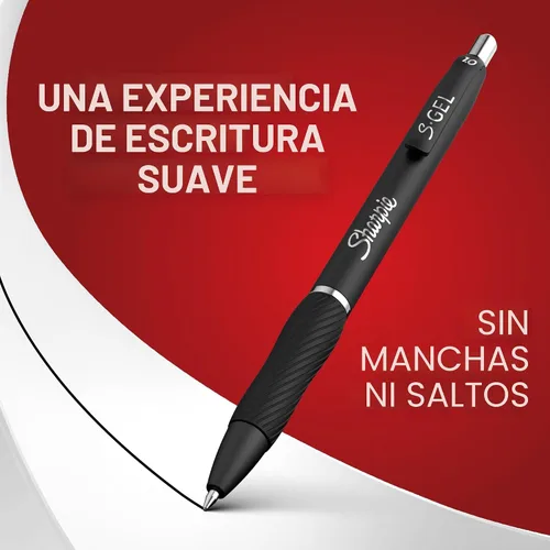 Miniatura 4 de Sharpie Bolígrafos S-Gel, punta gruesa (0.039 pulgadas), tinta de gel negra, 12 unidades – escritura, diario, toma de notas, universidad
